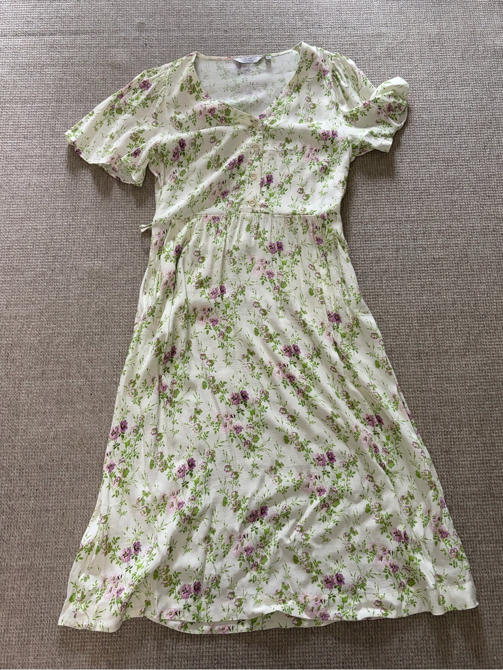 & Other Stories Floral Purple and Cream Dress